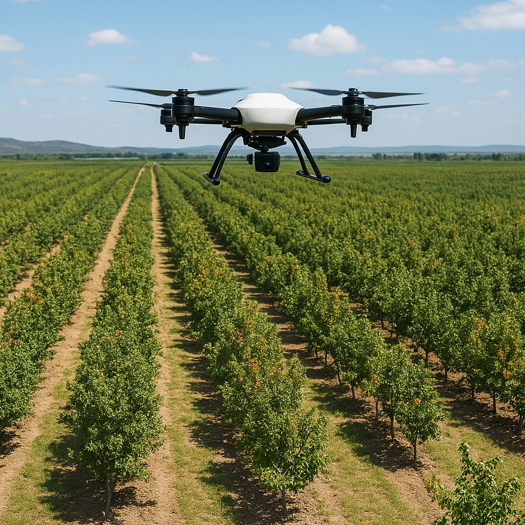Citrus orchard aerial view